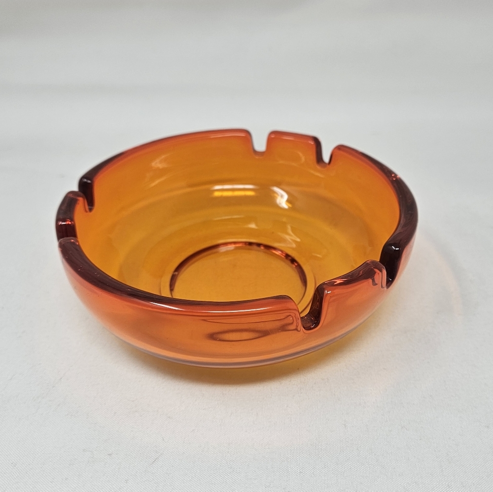 VIKING GLASS Orange ashtray vintage